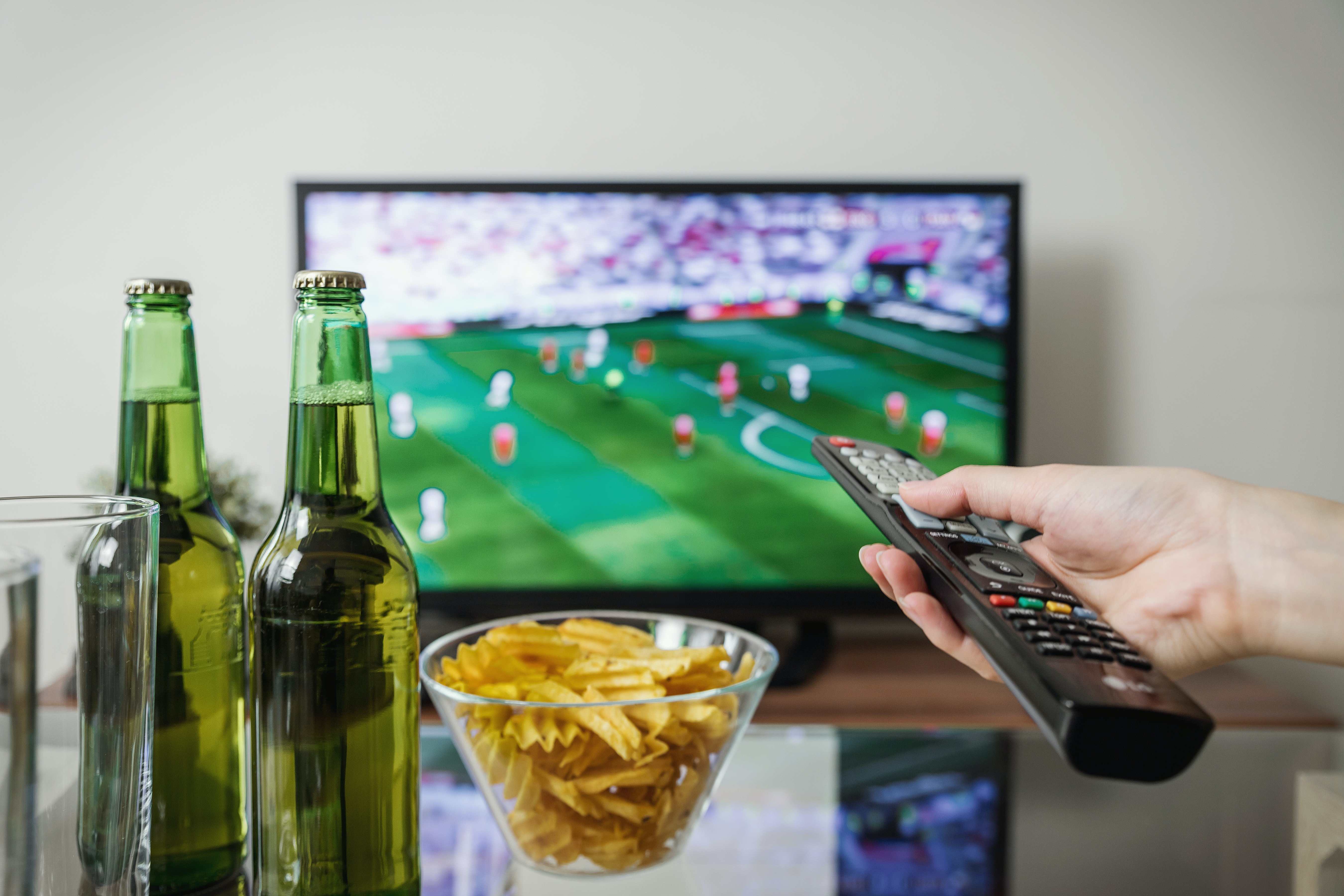 watching a football game on IPTV Land Box subscription.